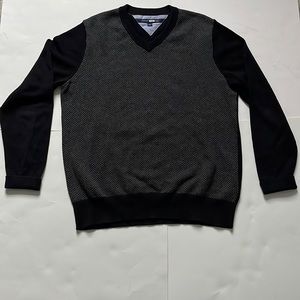 TOMMY HILFIGER Mens L V-Neck Sweater Cotton